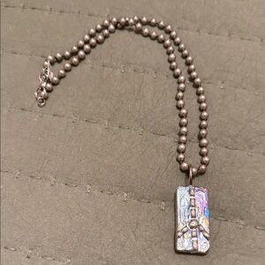 Hand Sautered Peace Sign Pendant Necklace Chain 20”